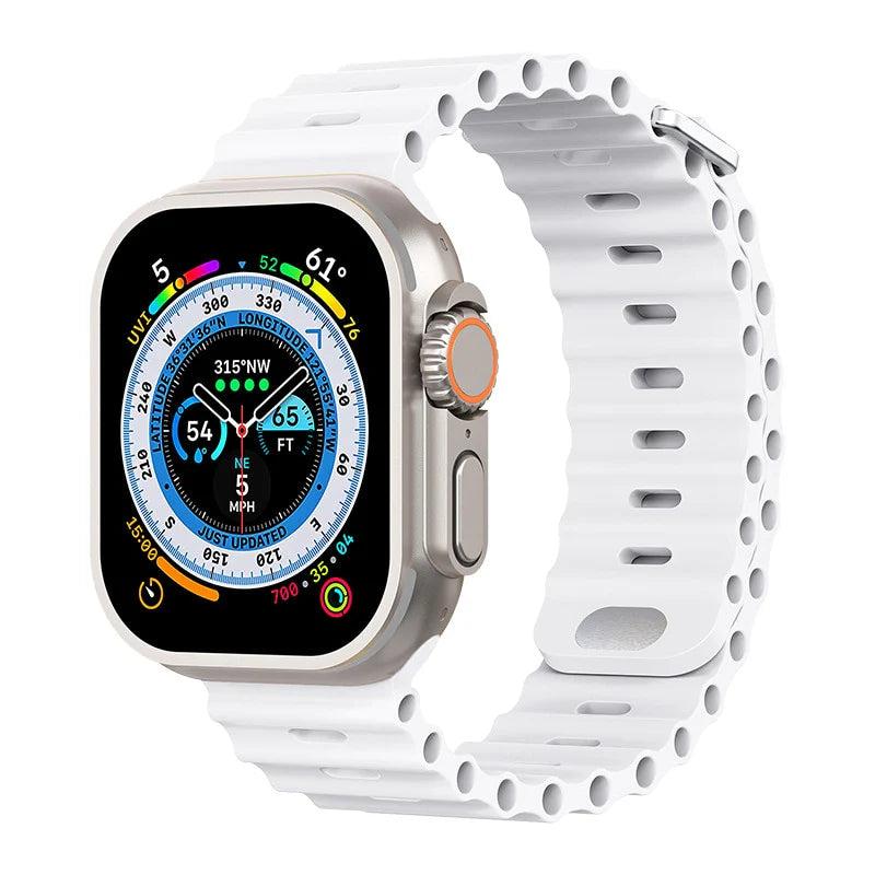 Premium Apple Watch Band Ocean Silicone Sport Strap Adjustable Secure Fit Soft Durable Wristband Comfortable Sweat Resistant Everyday Wear Design
