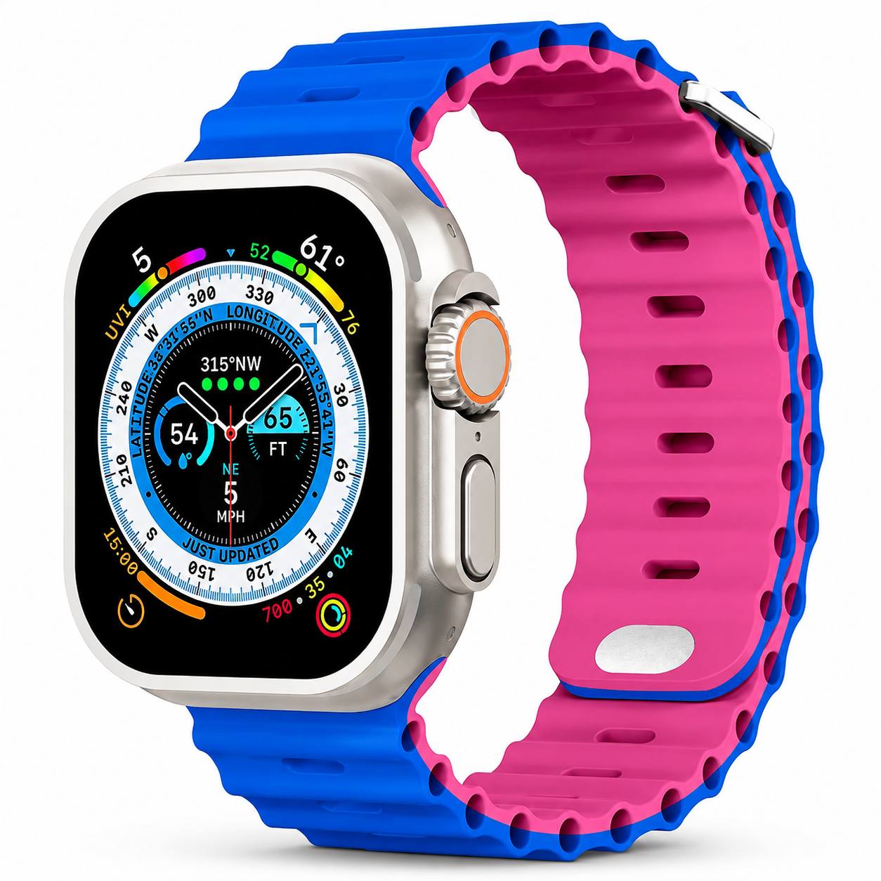 Premium Apple Watch Band Ocean Silicone Sport Strap Adjustable Secure Fit Soft Durable Wristband Comfortable Sweat Resistant Everyday Wear Design