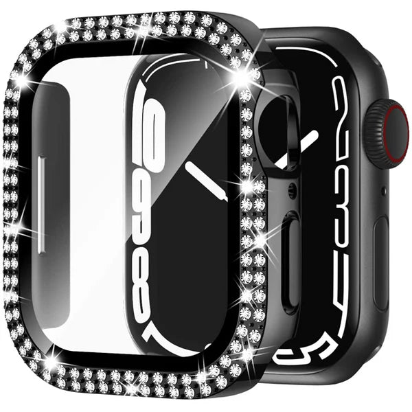 Premium Apple Watch Case Bling Rhinestone Protective Cover Glass Screen Guard Shockproof Luxury Design Slim Frame Scratch Resistant Full Coverage