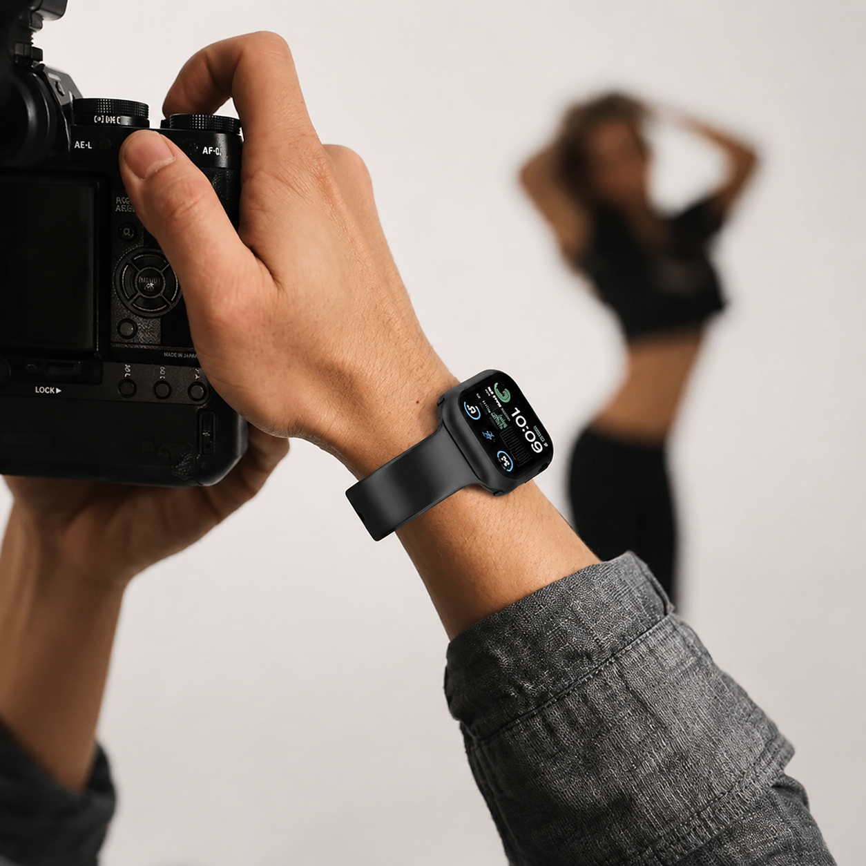 Premium Apple Watch Case Tempered Glass Screen Protector PC Bumper Shockproof Clear Protective Cover Transparent Full Body Anti Scratch Design