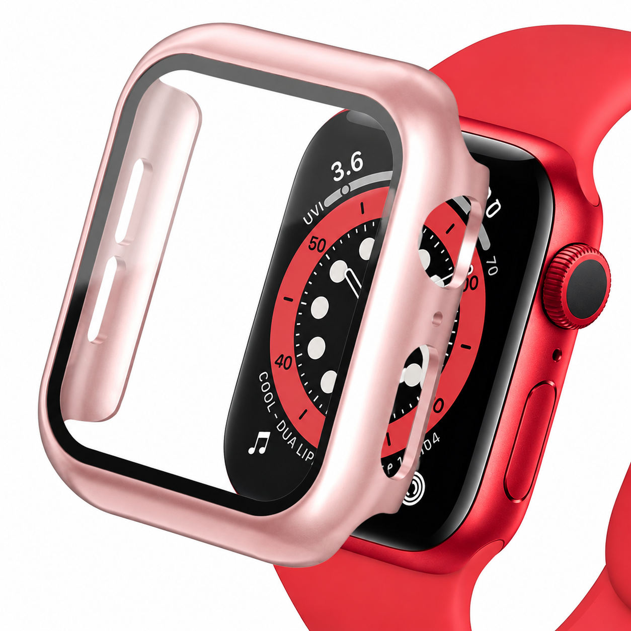 Premium Apple Watch Case Tempered Glass Screen Protector PC Bumper Shockproof Clear Protective Cover Transparent Full Body Anti Scratch Design