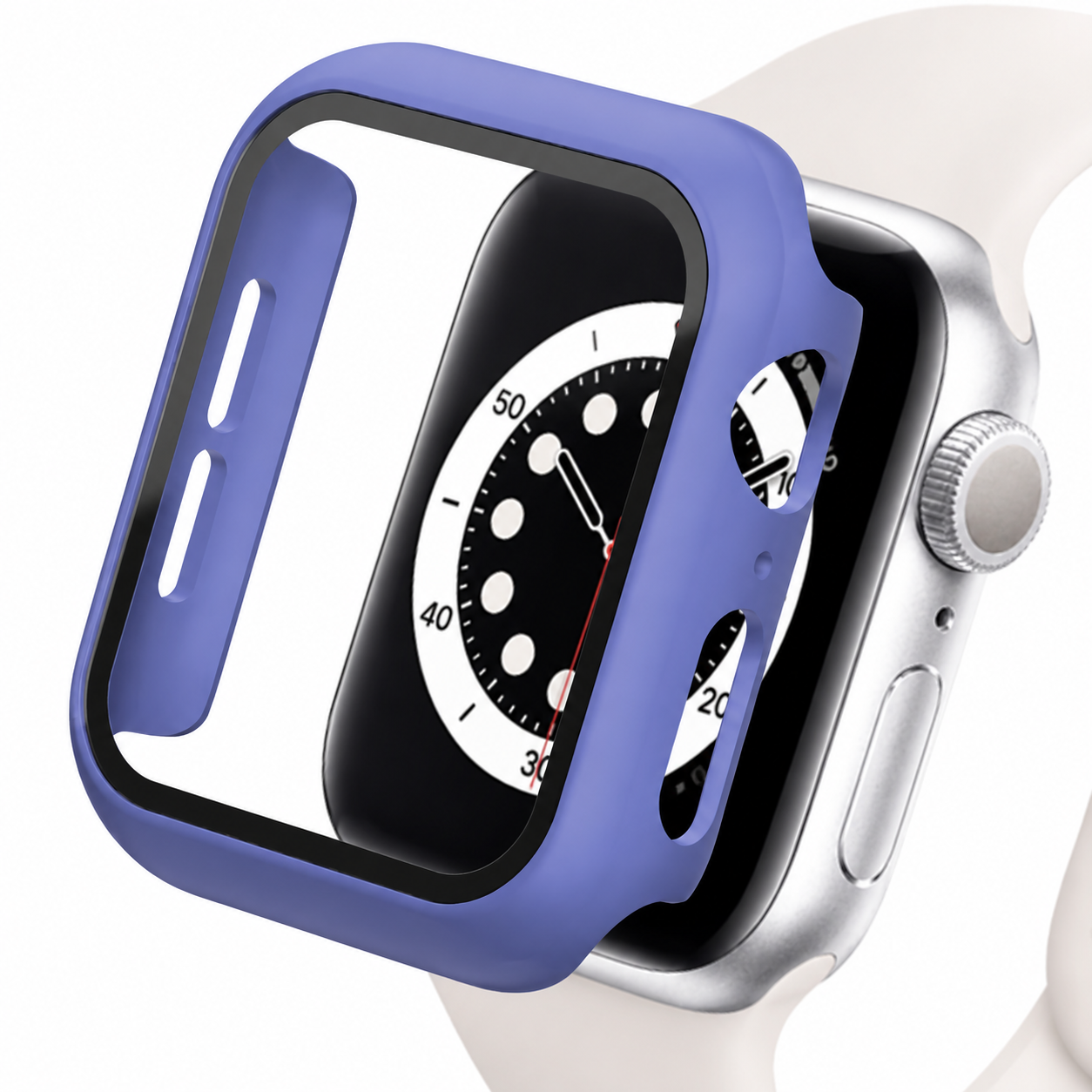Premium Apple Watch Case Tempered Glass Screen Protector PC Bumper Shockproof Clear Protective Cover Transparent Full Body Anti Scratch Design