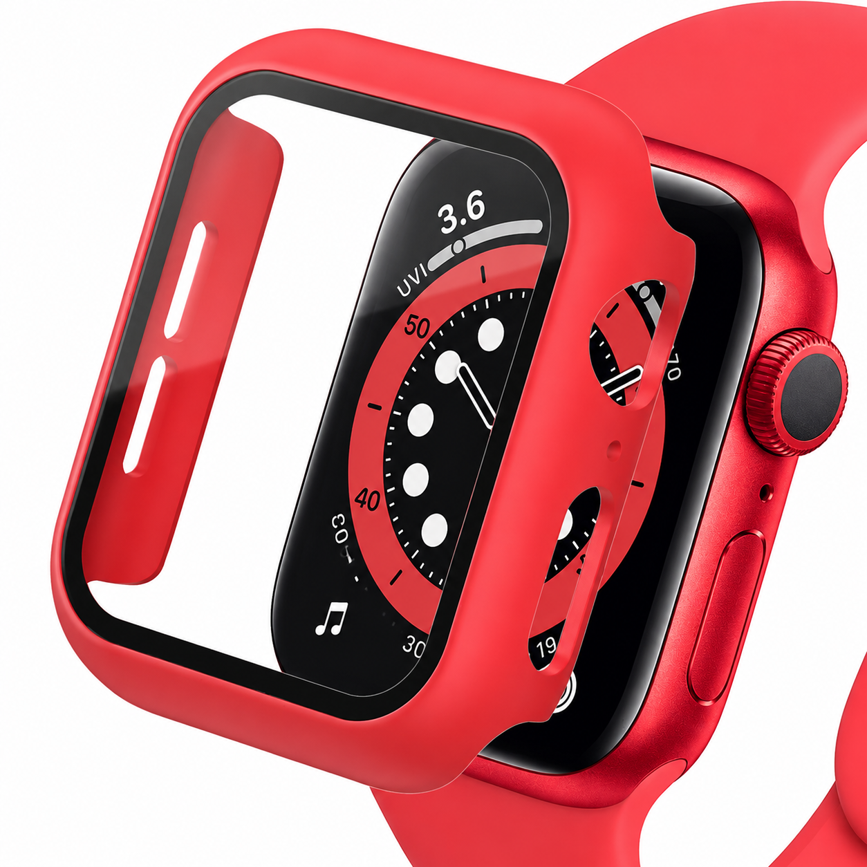 Premium Apple Watch Case Tempered Glass Screen Protector PC Bumper Shockproof Clear Protective Cover Transparent Full Body Anti Scratch Design
