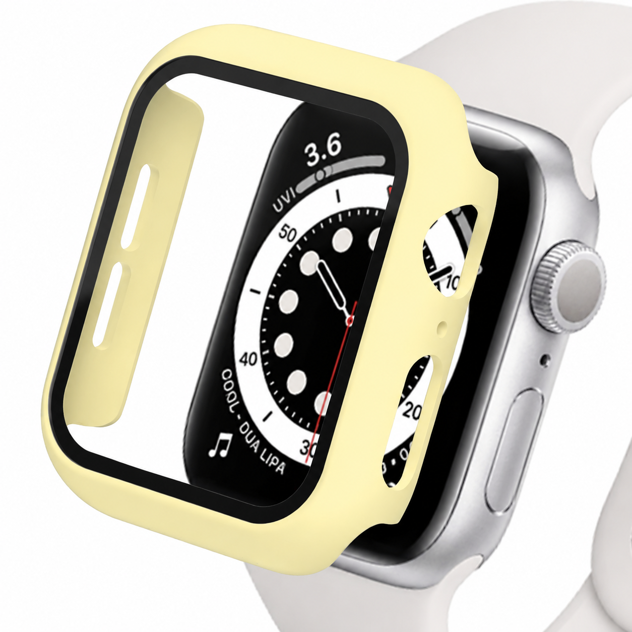 Premium Apple Watch Case Tempered Glass Screen Protector PC Bumper Shockproof Clear Protective Cover Transparent Full Body Anti Scratch Design