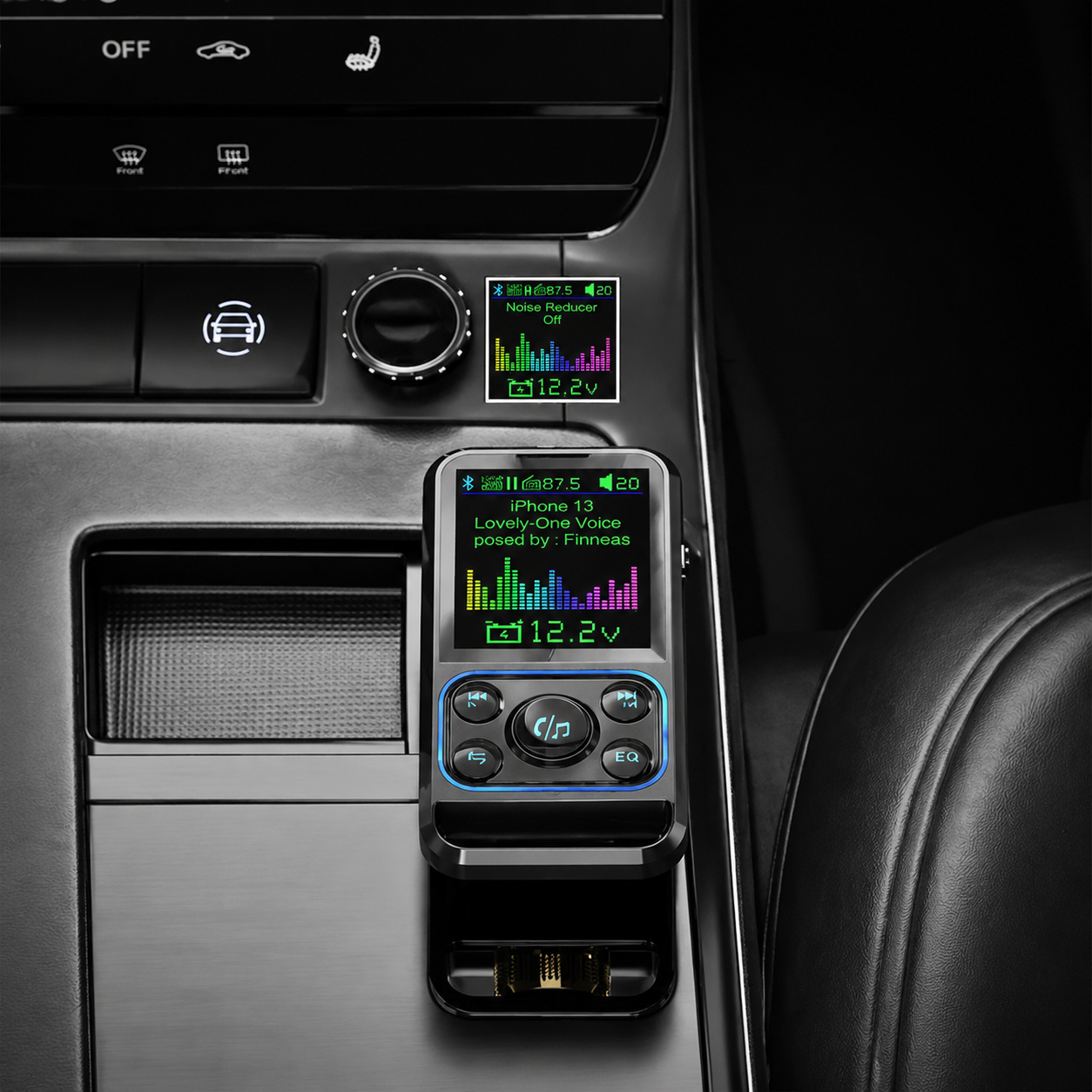 Premium Car Bluetooth FM Transmitter QC 3.0 Fast Charging USB Charger Hands Free Calling Audio Adapter Stereo Music Player Wireless Vehicle Audio