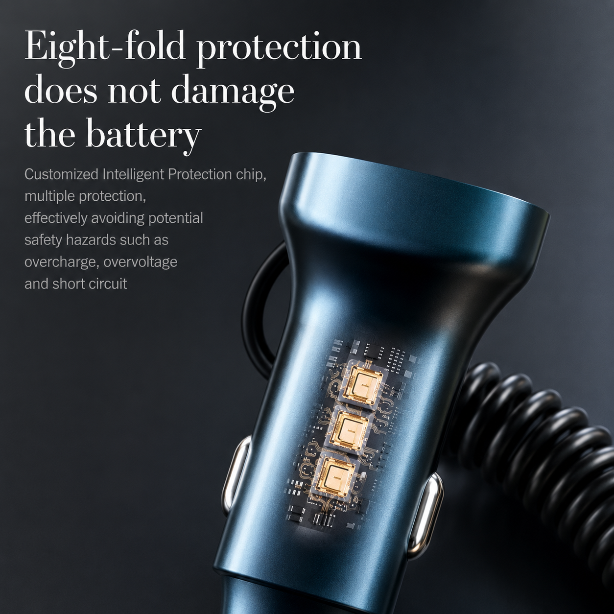 Premium Car Charger USB C Multi Port Fast Charging Adapter 12V Socket Smartphone Compatible High Speed Charging Power Distribution Hub Travel Accessory
