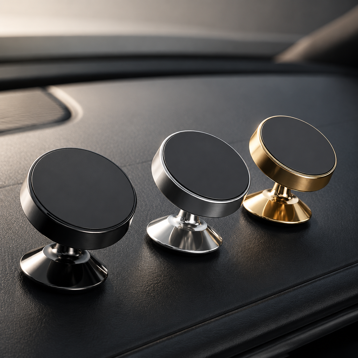 Premium Car Phone Mount Magnetic 360 Rotation Dashboard Holder Secure Grip GPS Stand Adjustable Smartphone Magnetic Vent Compatible Stable Design