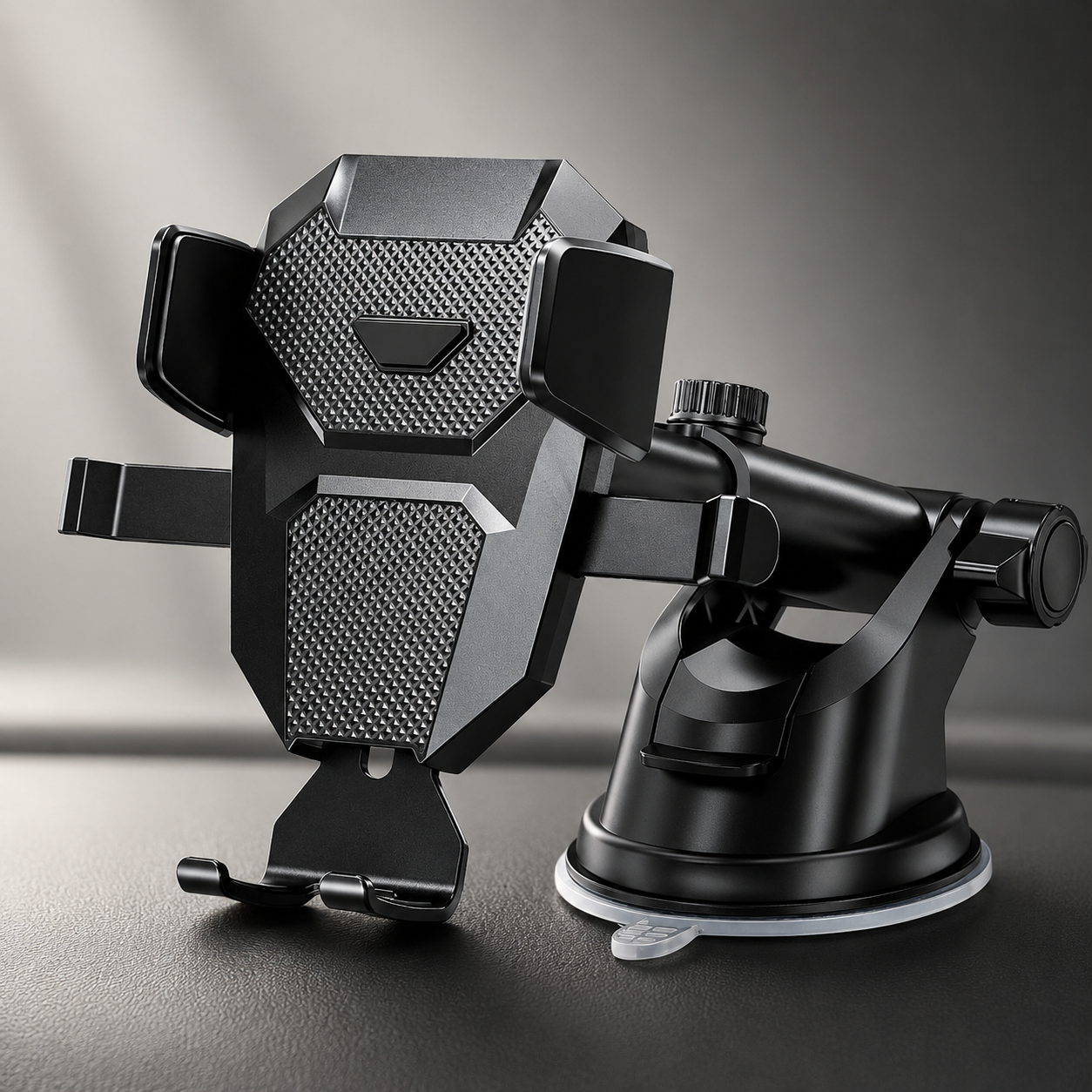 Premium Car Phone Mount Suction Cup 360 Rotation Dashboard Windshield Holder Secure Grip Adjustable Phone Stand Navigation Compatible Universal