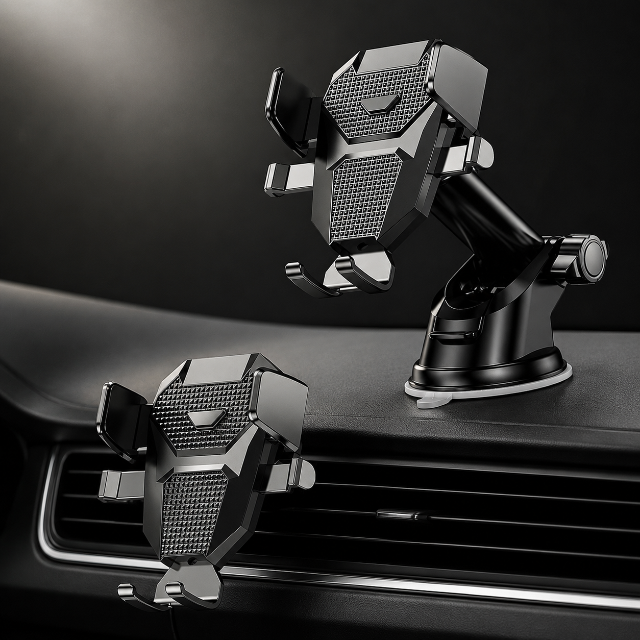 Premium Car Phone Mount Suction Cup 360 Rotation Dashboard Windshield Holder Secure Grip Adjustable Phone Stand Navigation Compatible Universal