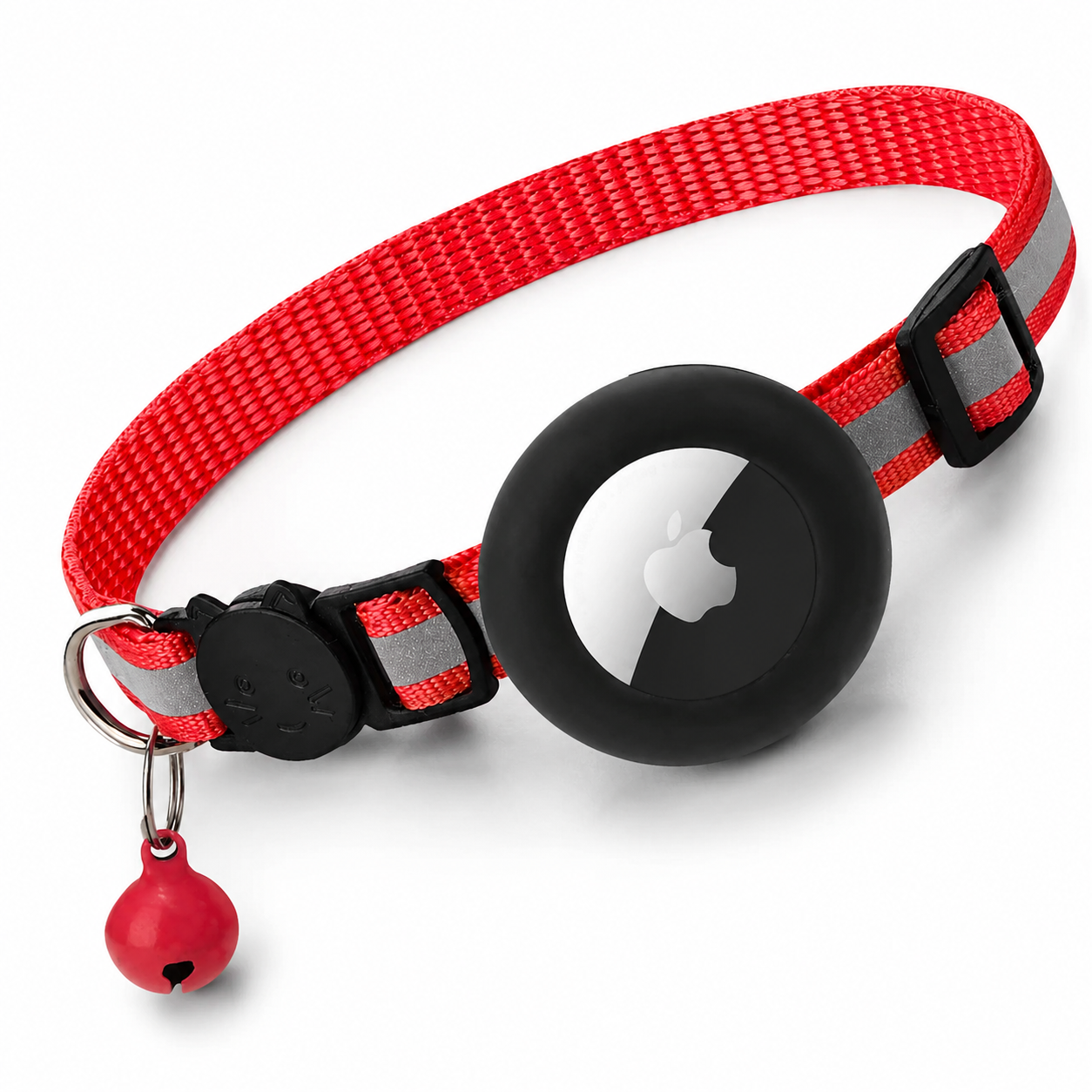 Premium Cat Collar AirTag Holder Reflective Adjustable Detachable Bell Pet Tracker Secure Fit Lightweight Safety Accessory Design Outdoor Travel