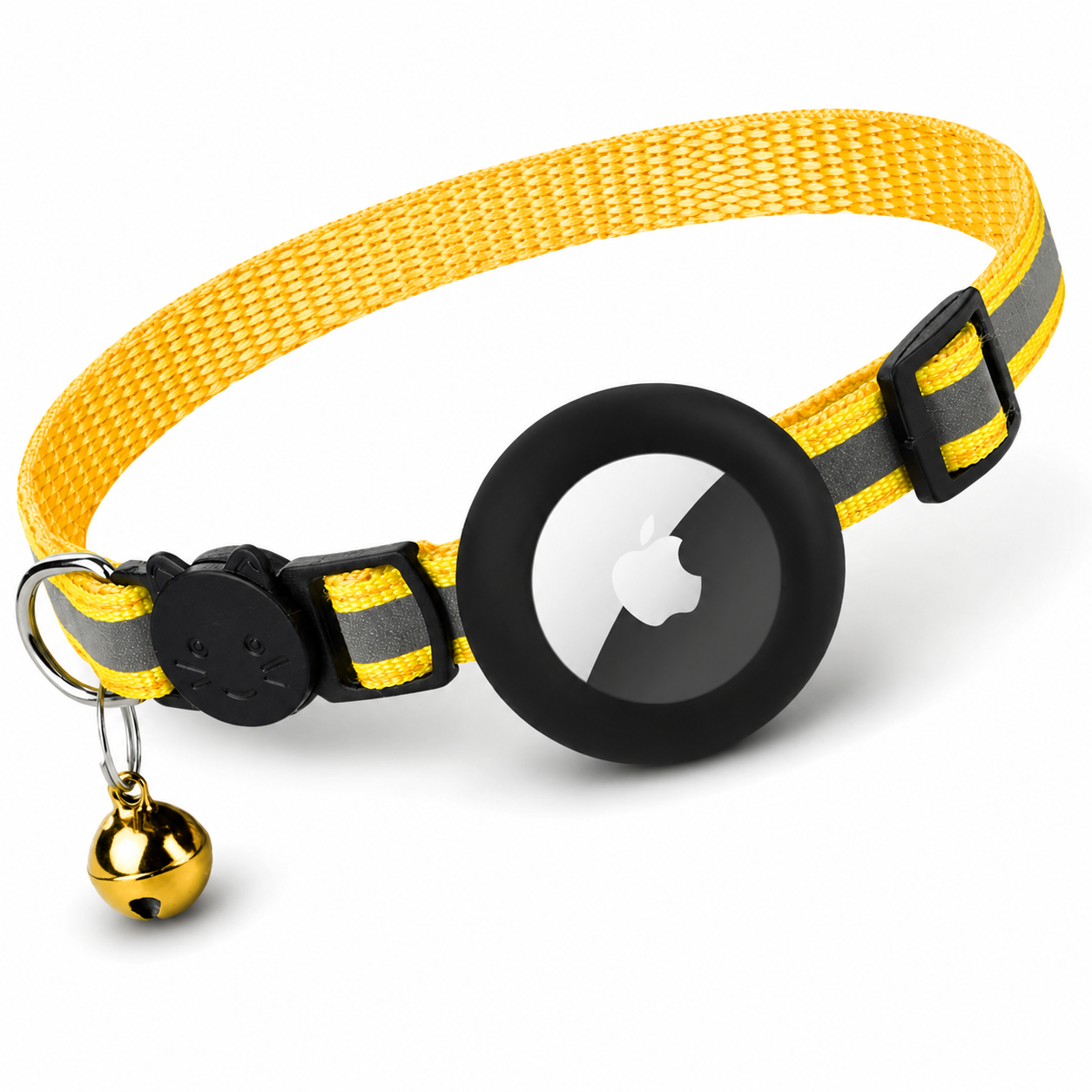 Premium Cat Collar AirTag Holder Reflective Adjustable Detachable Bell Pet Tracker Secure Fit Lightweight Safety Accessory Design Outdoor Travel
