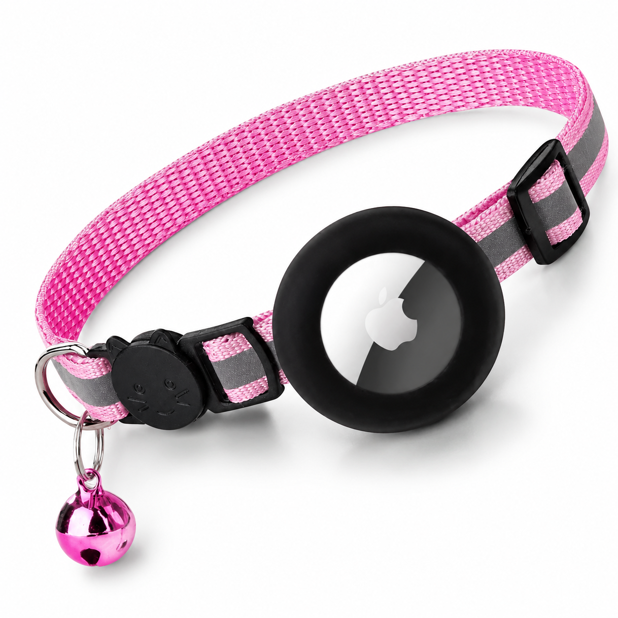 Premium Cat Collar AirTag Holder Reflective Adjustable Detachable Bell Pet Tracker Secure Fit Lightweight Safety Accessory Design Outdoor Travel
