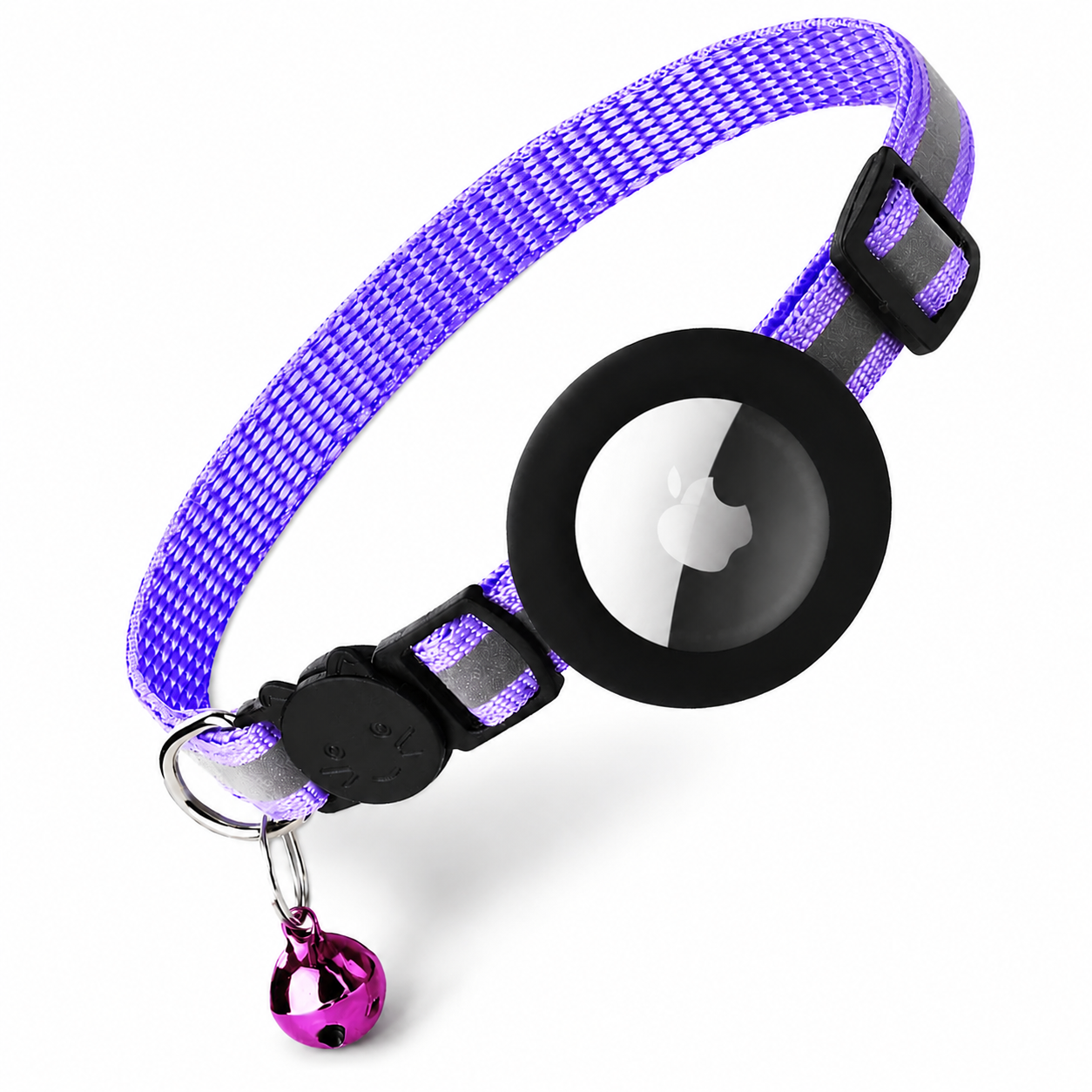 Premium Cat Collar AirTag Holder Reflective Adjustable Detachable Bell Pet Tracker Secure Fit Lightweight Safety Accessory Design Outdoor Travel