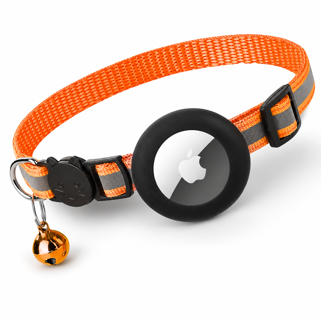 Premium Cat Collar AirTag Holder Reflective Adjustable Detachable Bell Pet Tracker Secure Fit Lightweight Safety Accessory Design Outdoor Travel