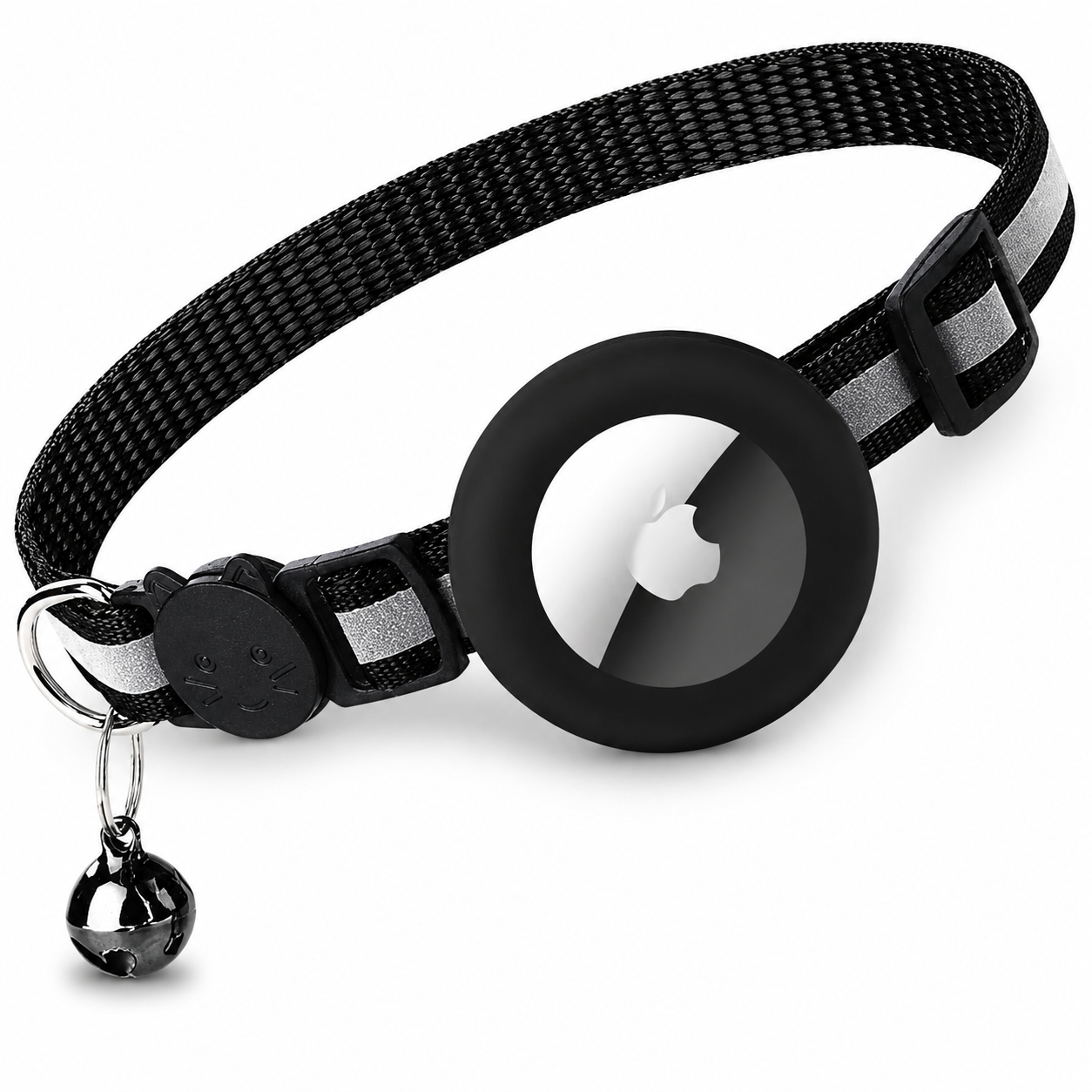 Premium Cat Collar AirTag Holder Reflective Adjustable Detachable Bell Pet Tracker Secure Fit Lightweight Safety Accessory Design Outdoor Travel