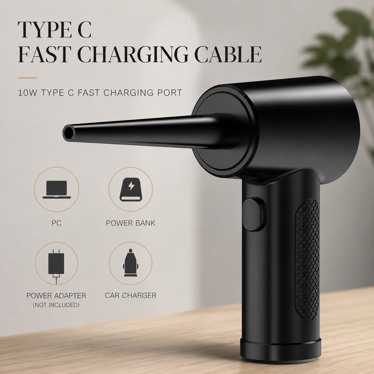 Premium Electric Air Duster Cordless Compressed Air Blower LED Light Keyboard Cleaner Reusable Cleaning Tool Portable Electronics Maintenance Accessory