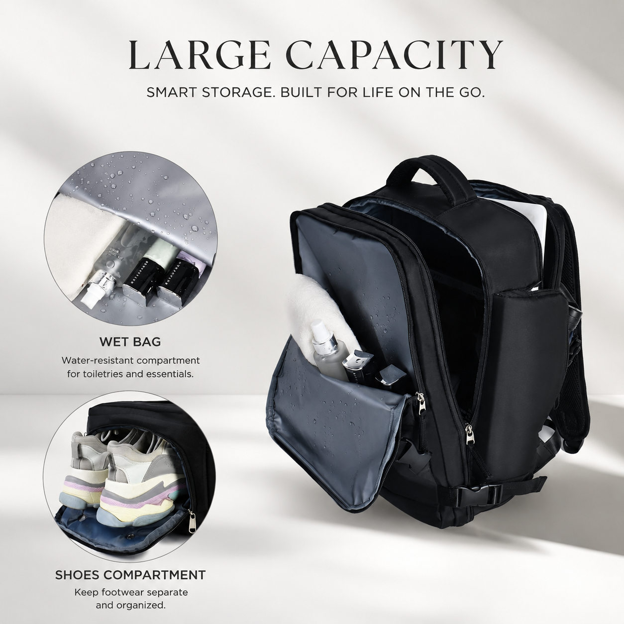 Premium Laptop Backpack Waterproof Expandable USB Charging Business Travel Bag Large Capacity Anti Theft Storage 17 Inch Compatible Organizer