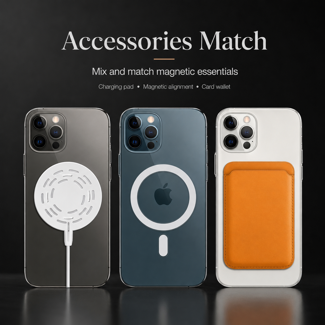 Premium MagSafe Wallet Magnetic Card Holder Leather Case Slim Detachable Phone Wallet Secure Card Storage RFID Compatible Minimal Travel Design