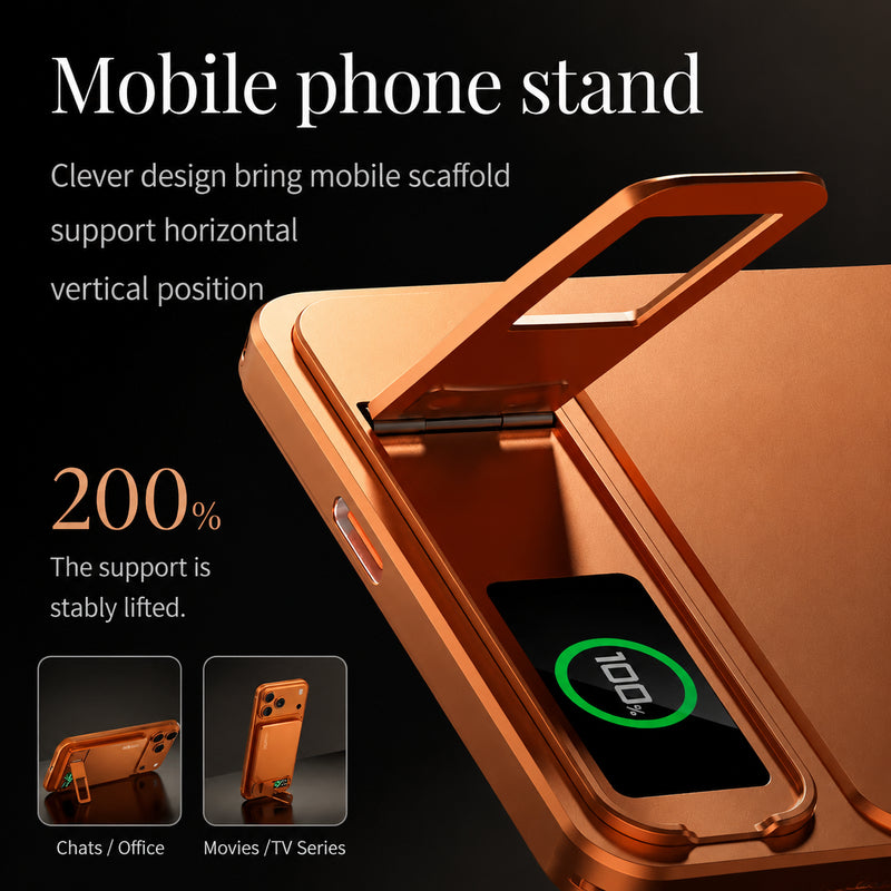 Premium Magnetic Wireless Power Bank 10000mAh Portable Charger 20W Fast Charging MagSafe Compatible Digital Display Phone Stand Travel Battery Pack