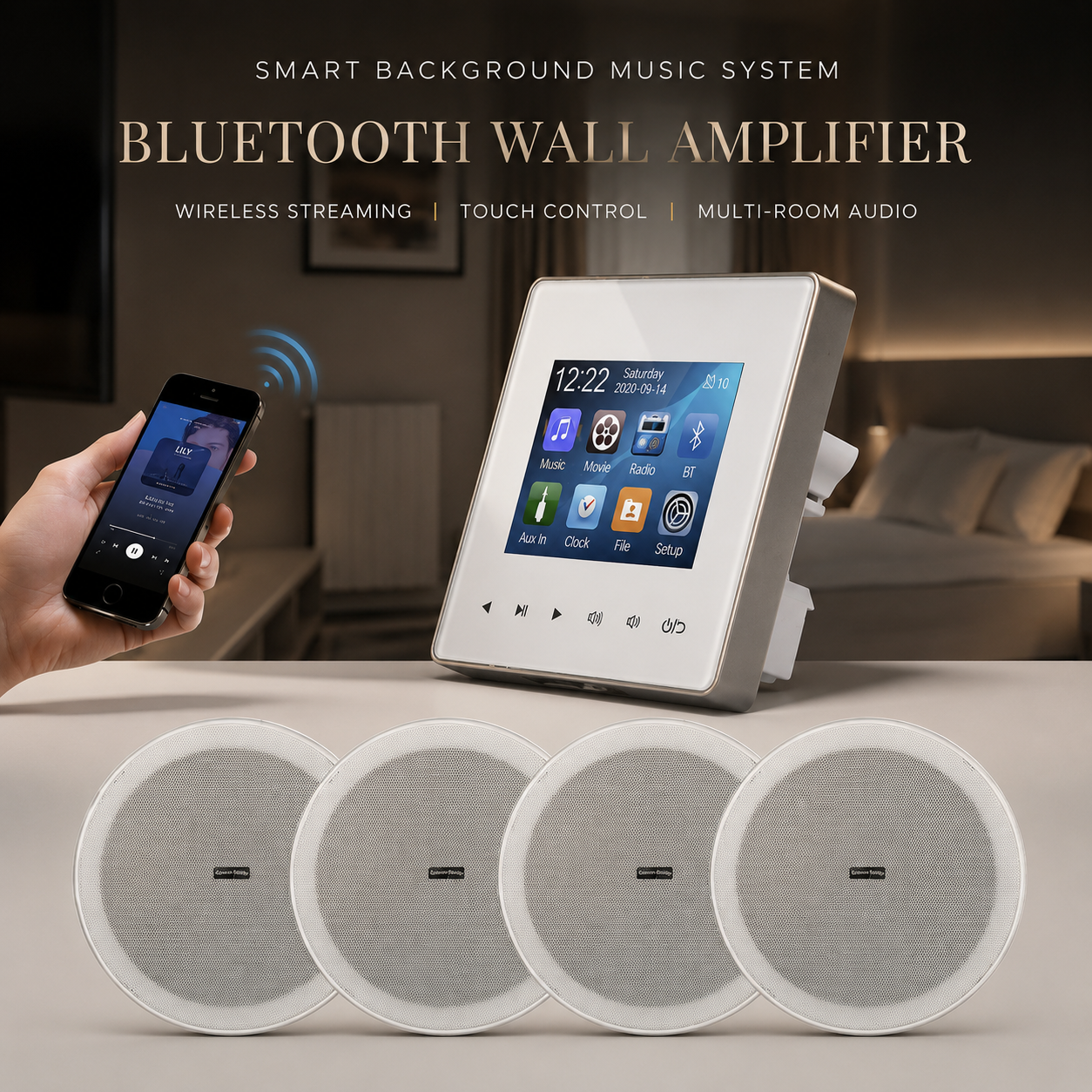 Premium Mini Bluetooth Speaker Amplifier HD Display Stereo Sound System FM AUX Wireless Audio Center Portable Home Entertainment Desktop Music Player