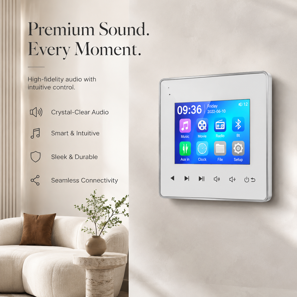 Premium Mini Bluetooth Speaker Amplifier HD Display Stereo Sound System FM AUX Wireless Audio Center Portable Home Entertainment Desktop Music Player