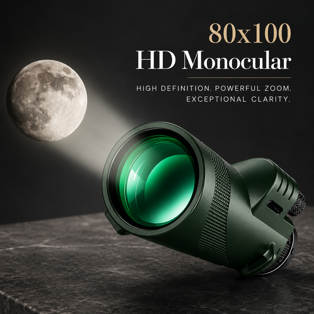 Premium Monocular Telescope HD Zoom Portable Folding Long Range Viewing Smartphone Compatible Compact Travel Scope Outdoor Observation Device