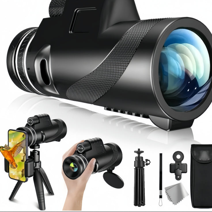 Premium Monocular Telescope HD Zoom Portable Folding Long Range Viewing Smartphone Compatible Compact Travel Scope Outdoor Observation Device