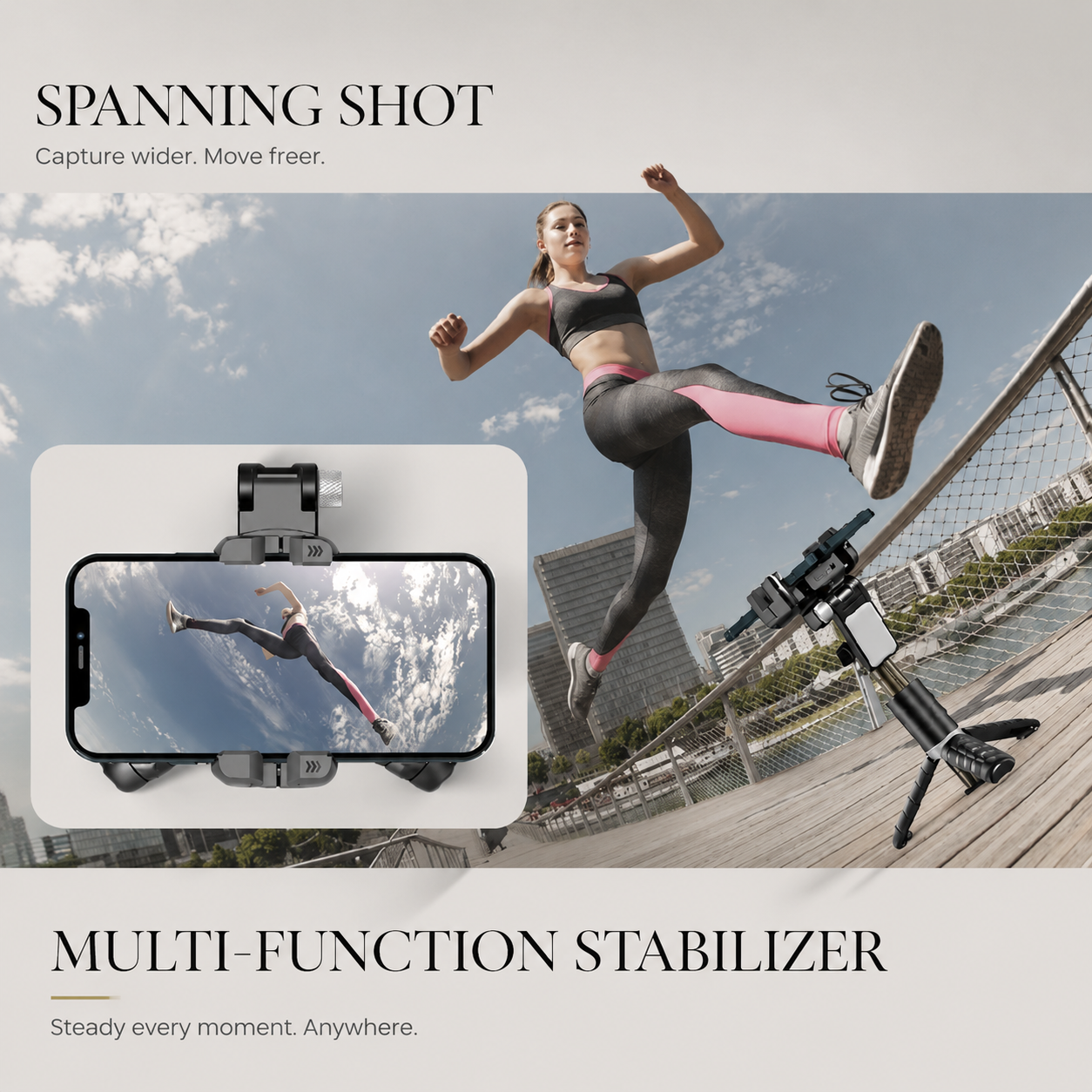 Premium Phone Gimbal Stabilizer 360 Rotation Selfie Stick Tripod Bluetooth Remote Smartphone Video Stabilizer Foldable Vlogging Photography Tool