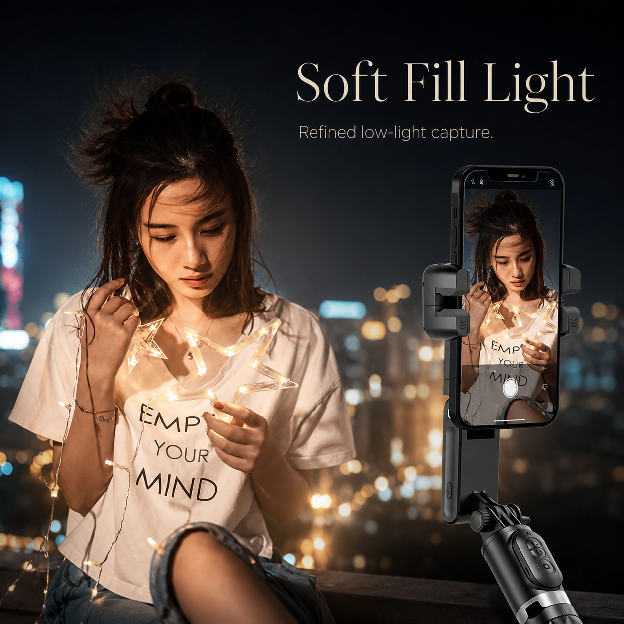 Premium Phone Gimbal Stabilizer 360 Rotation Selfie Stick Tripod Bluetooth Remote Smartphone Video Stabilizer Foldable Vlogging Photography Tool
