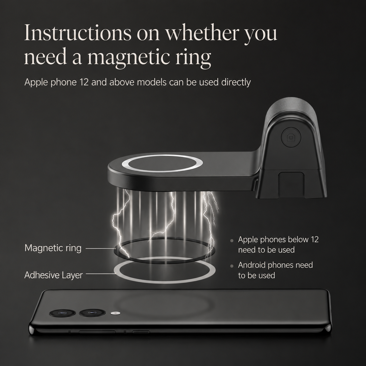 Premium Phone Holder MagSafe Compatible Magnetic Grip Bluetooth Remote Control Smartphone Mount Photography Video Stand Portable Tripod Desktop Design