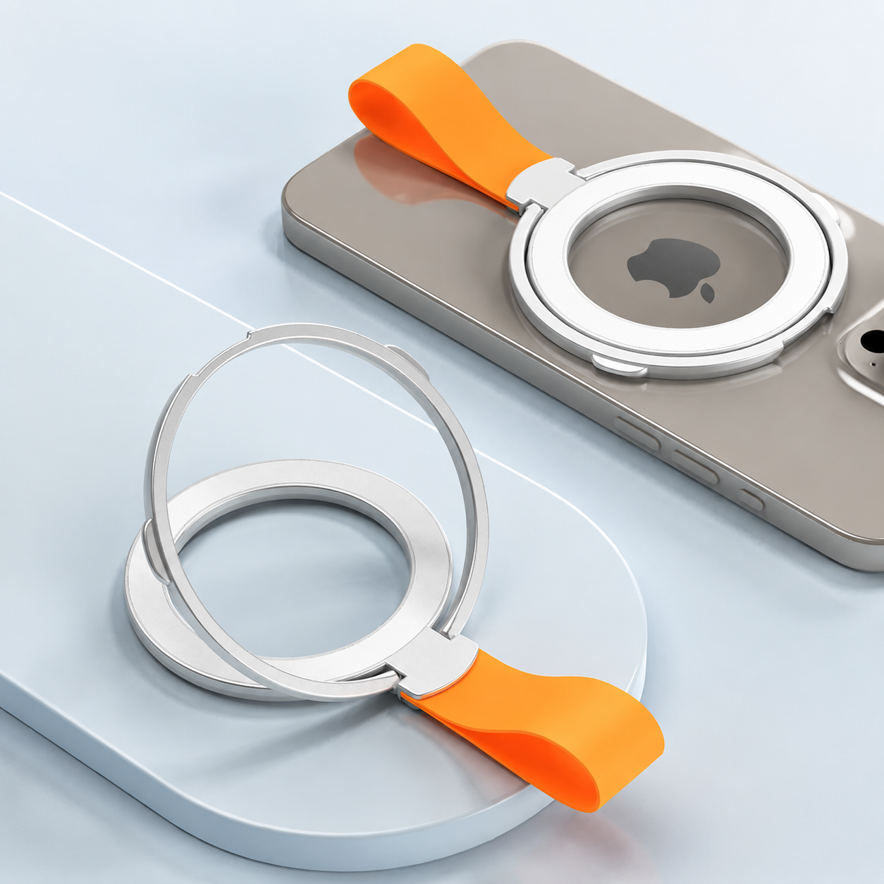 Premium Phone Ring Holder MagSafe Compatible Magnetic Grip Strap Stand Detachable Smartphone Holder Secure Grip Kickstand Portable Design Accessory