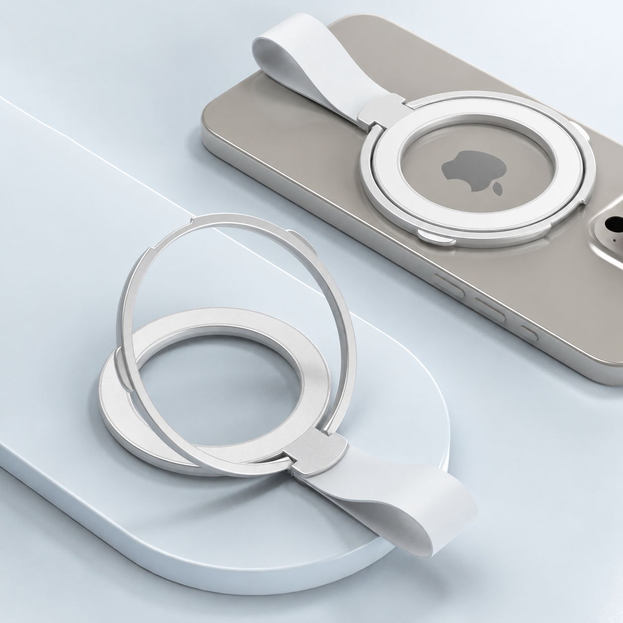 Premium Phone Ring Holder MagSafe Compatible Magnetic Grip Strap Stand Detachable Smartphone Holder Secure Grip Kickstand Portable Design Accessory