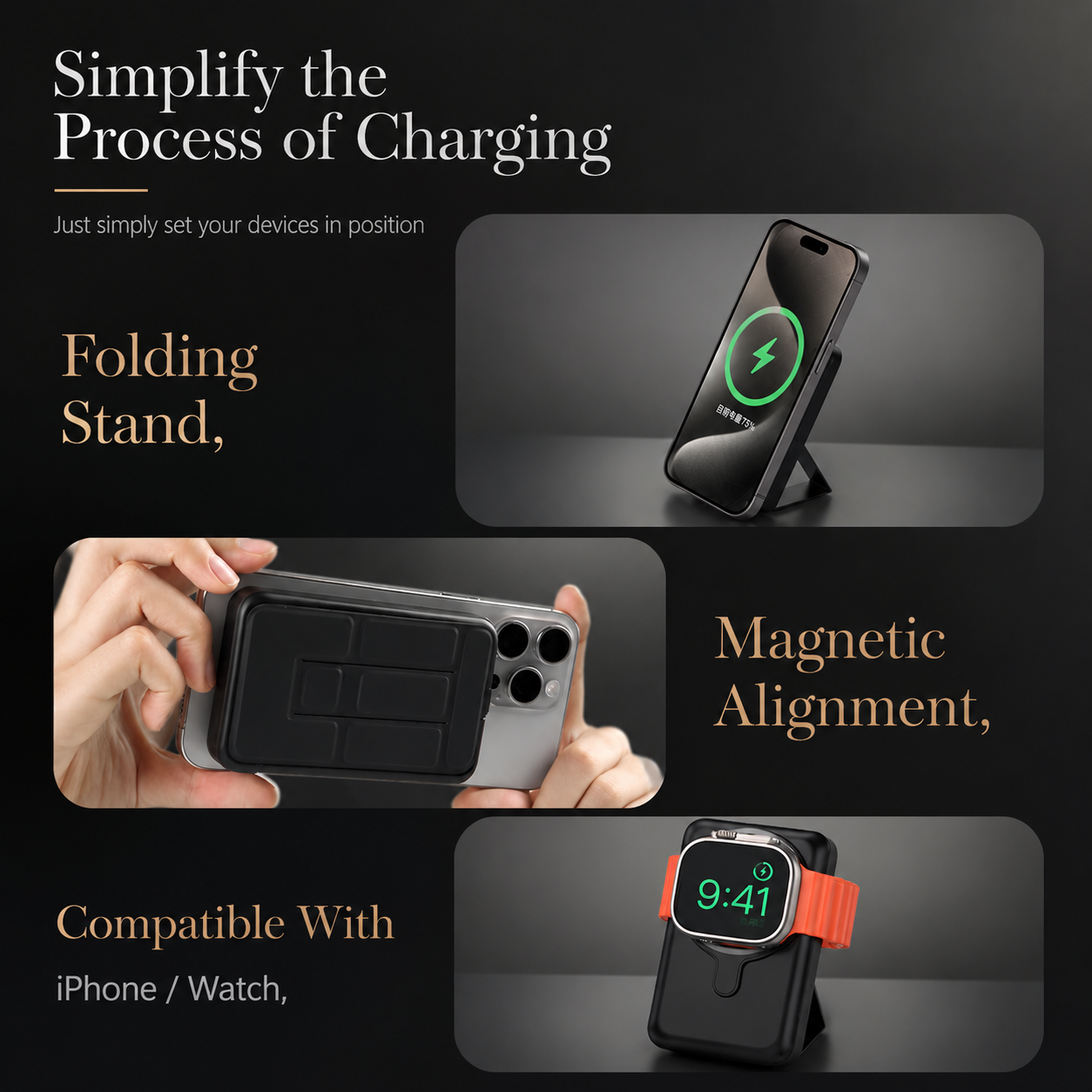 Premium Power Bank 10000mAh MagSafe Compatible Wireless Charger PD Fast Charging Portable Battery Pack Slim Magnetic Design Travel Accessory