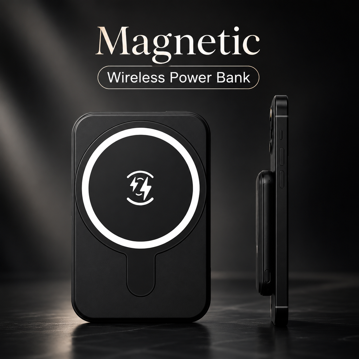Premium Power Bank 10000mAh MagSafe Compatible Wireless Charger PD Fast Charging Portable Battery Pack Slim Magnetic Design Travel Accessory