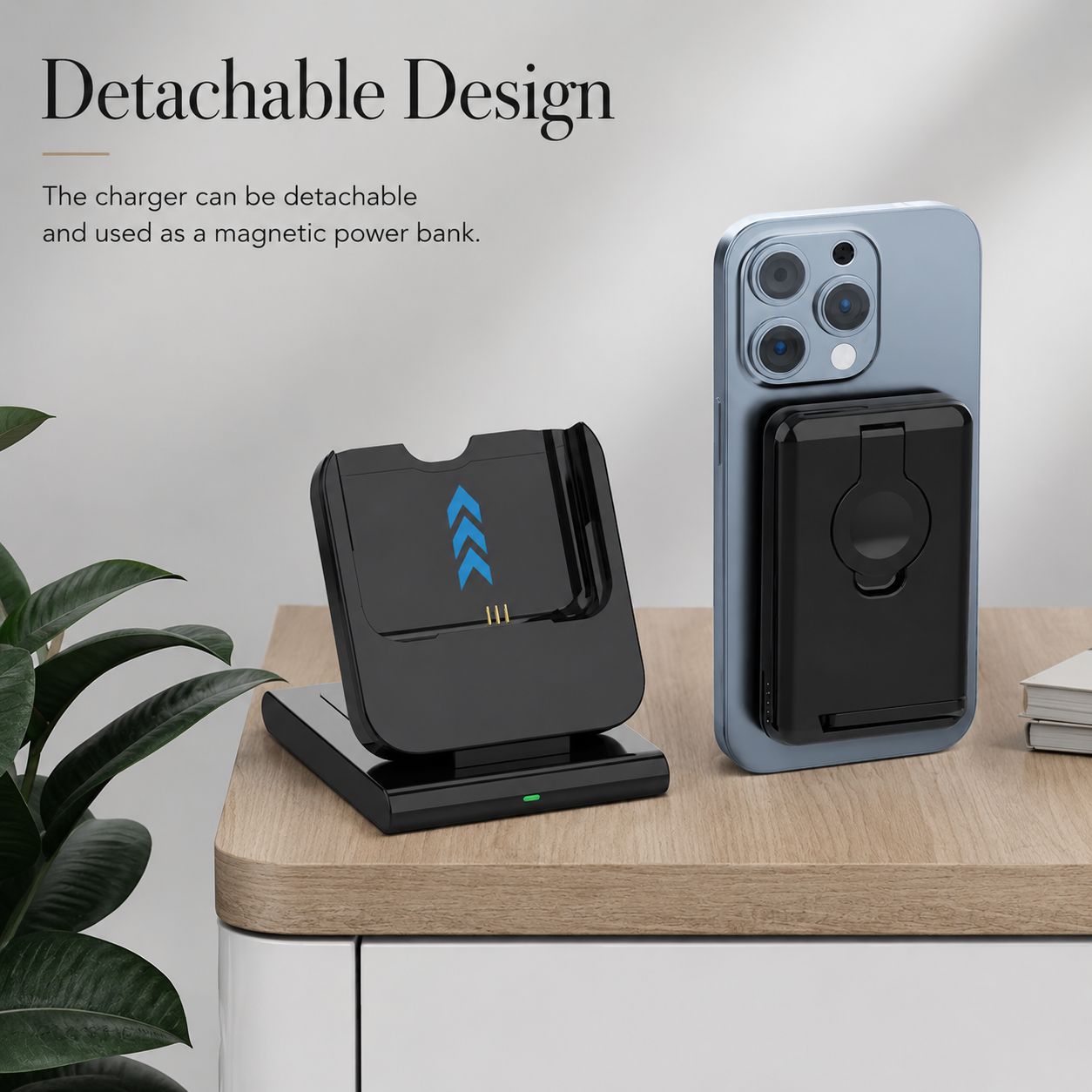 Premium Power Bank 5000mAh MagSafe Compatible 3 in 1 Wireless Charger Portable Magnetic Battery Fast Charging Smartphone Watch Earbuds Dock Station