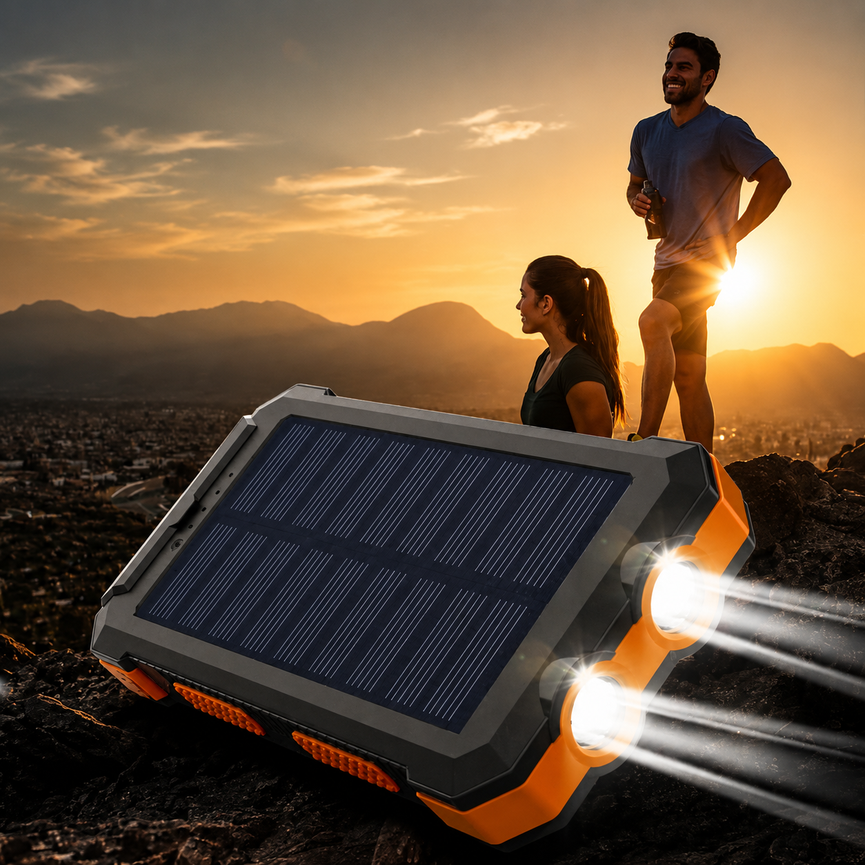 Premium Power Bank Solar Charger Fast Charging Portable Battery Pack 20000mAh LED Flashlight Outdoor Travel USB C Compatible Backup Power Hub