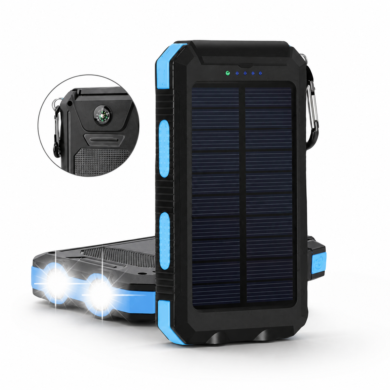 Premium Power Bank Solar Charger Fast Charging Portable Battery Pack 20000mAh LED Flashlight Outdoor Travel USB C Compatible Backup Power Hub