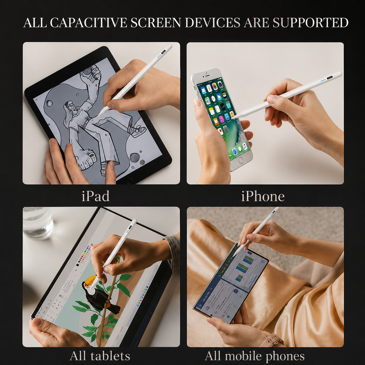 Premium Stylus Pen Bluetooth Compatible Precision Tip Rechargeable Touchscreen Tablet Pencil Power Display Universal Device Accessory Digital