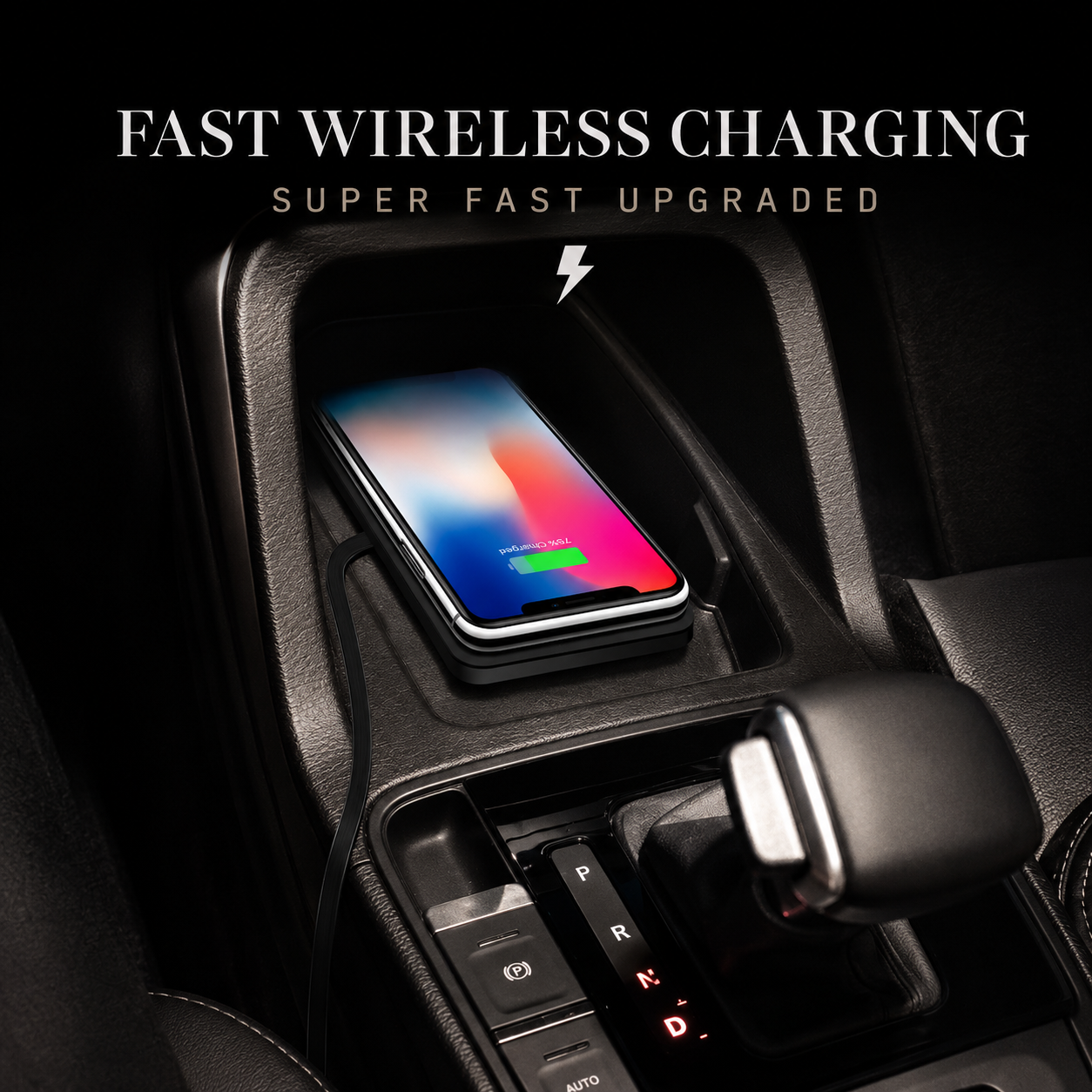 Premium Wireless Car Charger Fast Charging Dashboard Dock Anti Slip Silicone Pad Smartphone Compatible Travel Vehicle Charging Accessory Portable