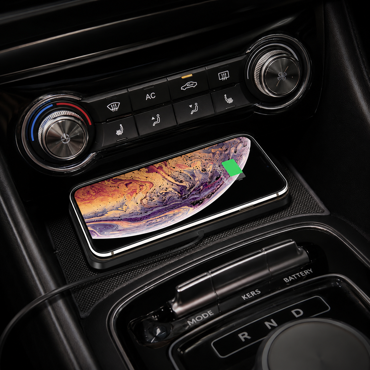 Premium Wireless Car Charger Fast Charging Dashboard Dock Anti Slip Silicone Pad Smartphone Compatible Travel Vehicle Charging Accessory Portable