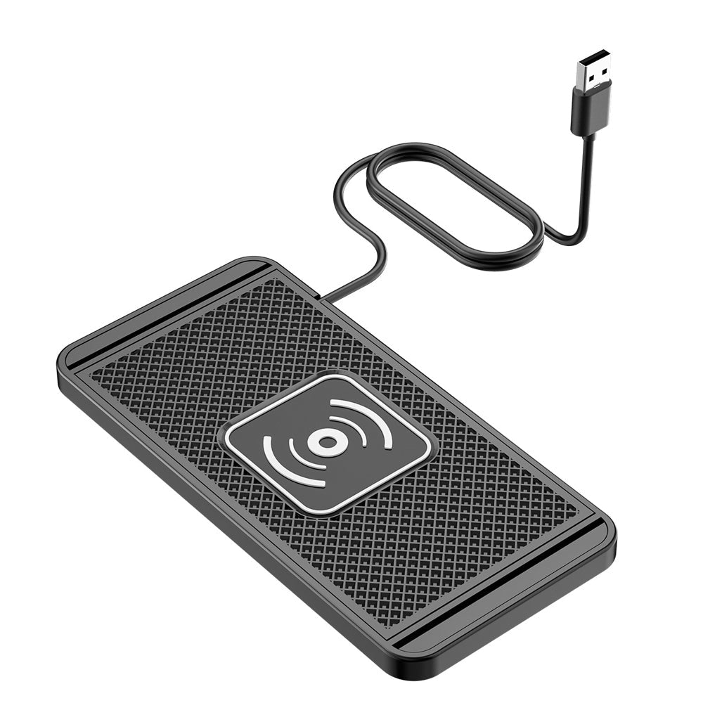 Premium Wireless Car Charger Fast Charging Dashboard Dock Anti Slip Silicone Pad Smartphone Compatible Travel Vehicle Charging Accessory Portable