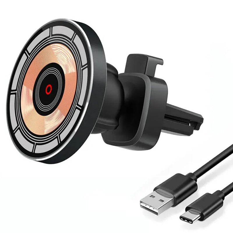Premium Wireless Car Charger MagSafe Compatible 30W Fast Charging Magnetic Phone Mount Auto Holder Dashboard Vent Mount Hands Free Driving Dock