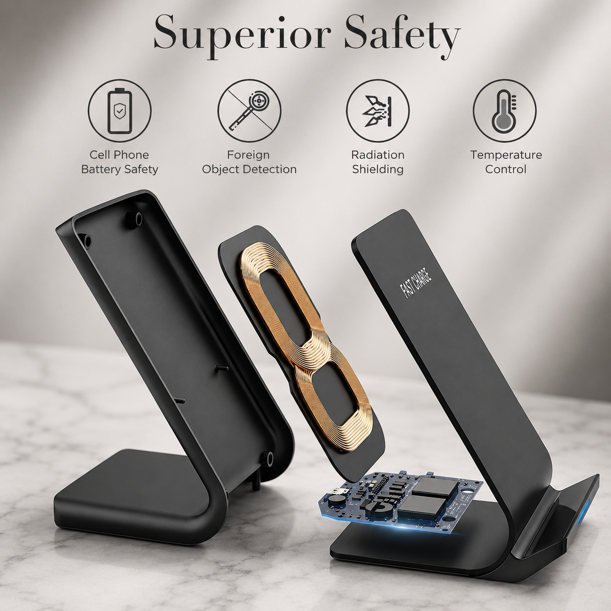 Premium Wireless Charger Foldable 30W Fast Charging Stand Pad Portable Dock Multi Device Charging Station Smartphone Earbuds Travel Friendly Design