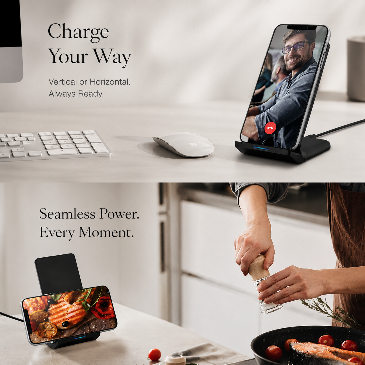 Premium Wireless Charger Foldable 30W Fast Charging Stand Pad Portable Dock Multi Device Charging Station Smartphone Earbuds Travel Friendly Design