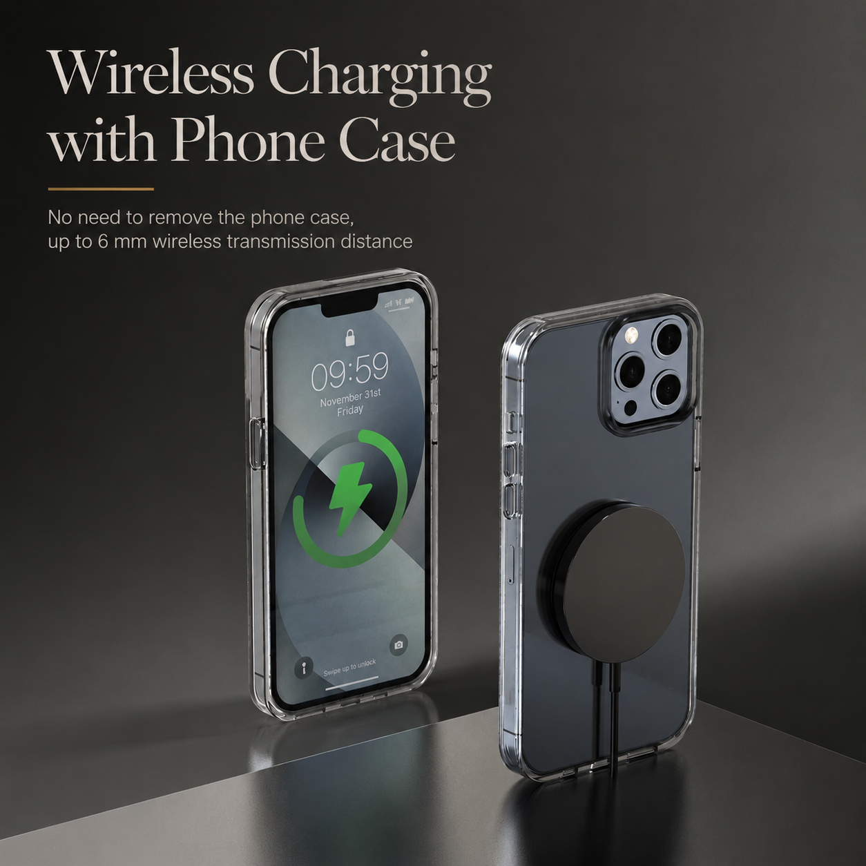Premium Wireless Charger MagSafe Compatible 30W Fast Charging Magnetic Pad Slim Charging Dock Stand Phone Earbuds Compatible Portable Desk Dock