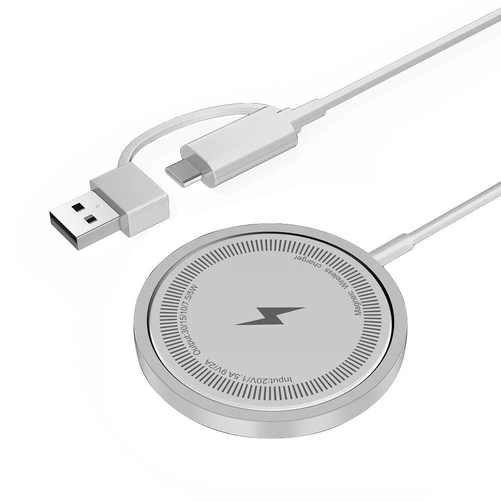 Premium Wireless Charger MagSafe Compatible 30W Fast Charging Magnetic Pad Slim Charging Dock Stand Phone Earbuds Compatible Portable Desk Dock