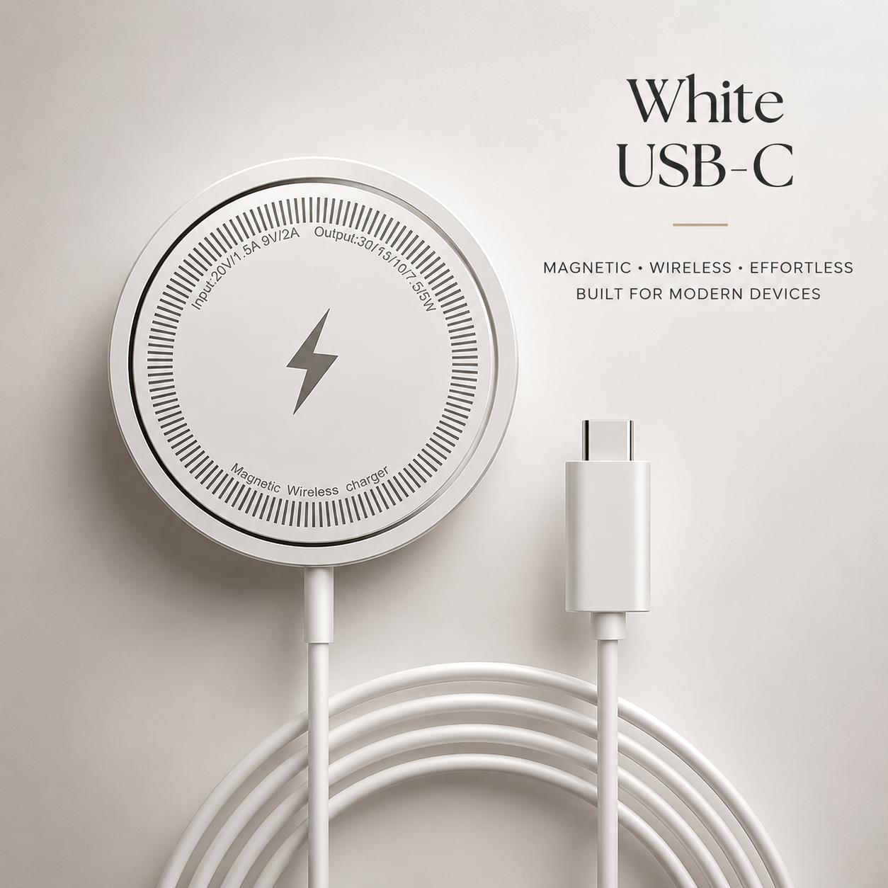 Premium Wireless Charger MagSafe Compatible 30W Fast Charging Magnetic Pad Slim Charging Dock Stand Phone Earbuds Compatible Portable Desk Dock
