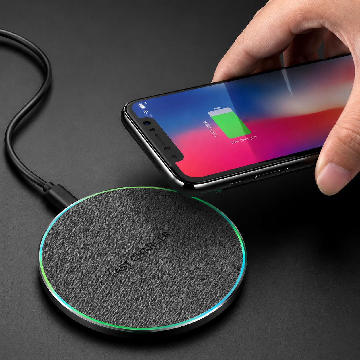 Premium Wireless Charger MagSafe Compatible 30W Fast Charging Pad USB-C Qi Enabled Magnetic Alignment Slim Portable Charging Dock Stand Design