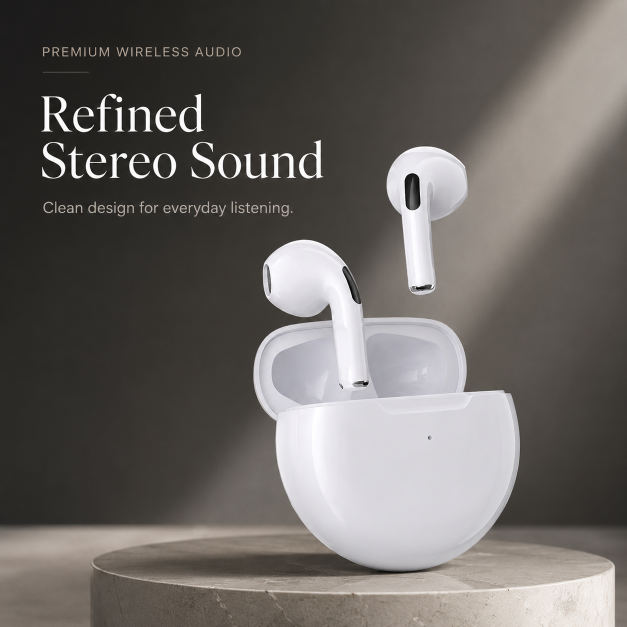 Premium Wireless Earbuds Bluetooth Touch Control Stereo Sound Sport Headset Mini In Ear Design Stable Connection Comfortable Fit Portable Audio