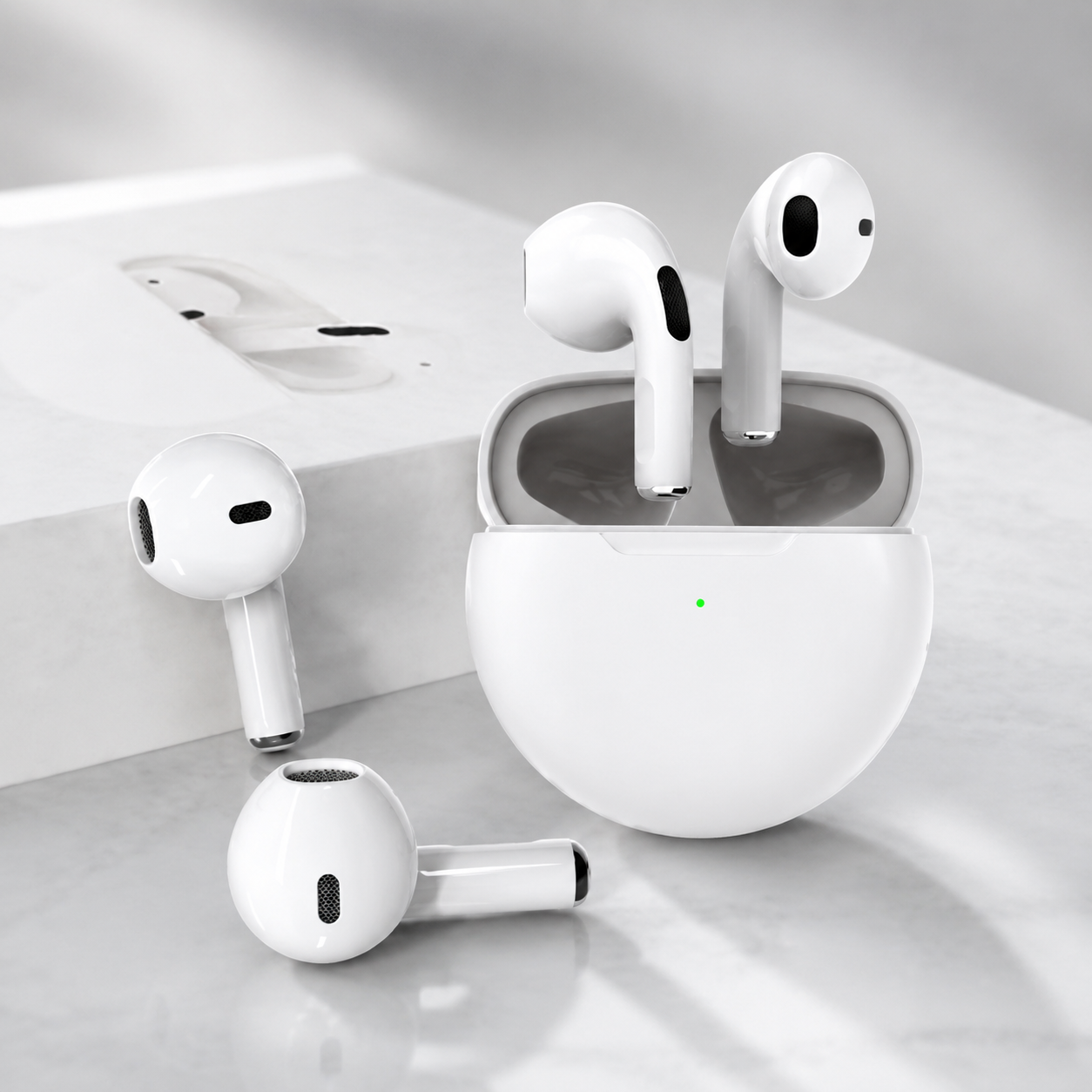 Premium Wireless Earbuds Bluetooth Touch Control Stereo Sound Sport Headset Mini In Ear Design Stable Connection Comfortable Fit Portable Audio